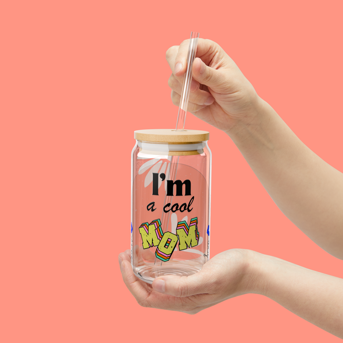 COOL MOM - Custom Sipper Glass 💛