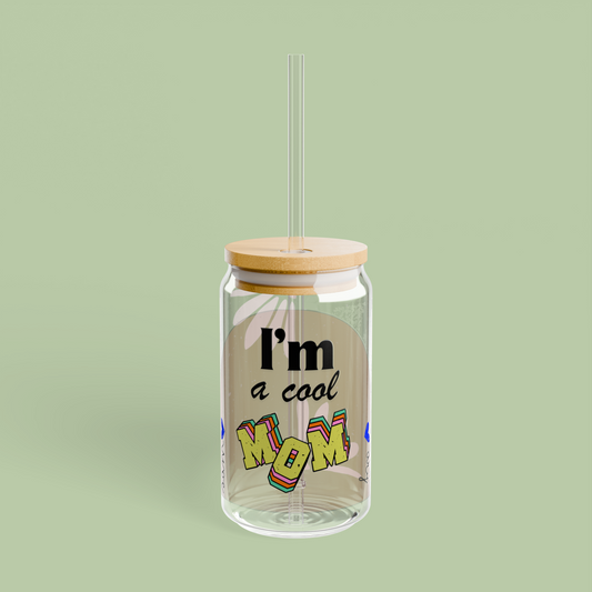 COOL MOM - Custom Sipper Glass 💛